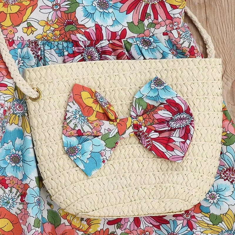 BloomBelle – Summer Ruffle Dress & Bag Set for Little Girls